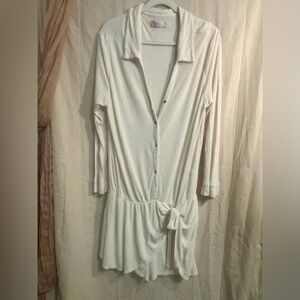 Free People Beach Cream Button-Down Women's Romper- NWOT